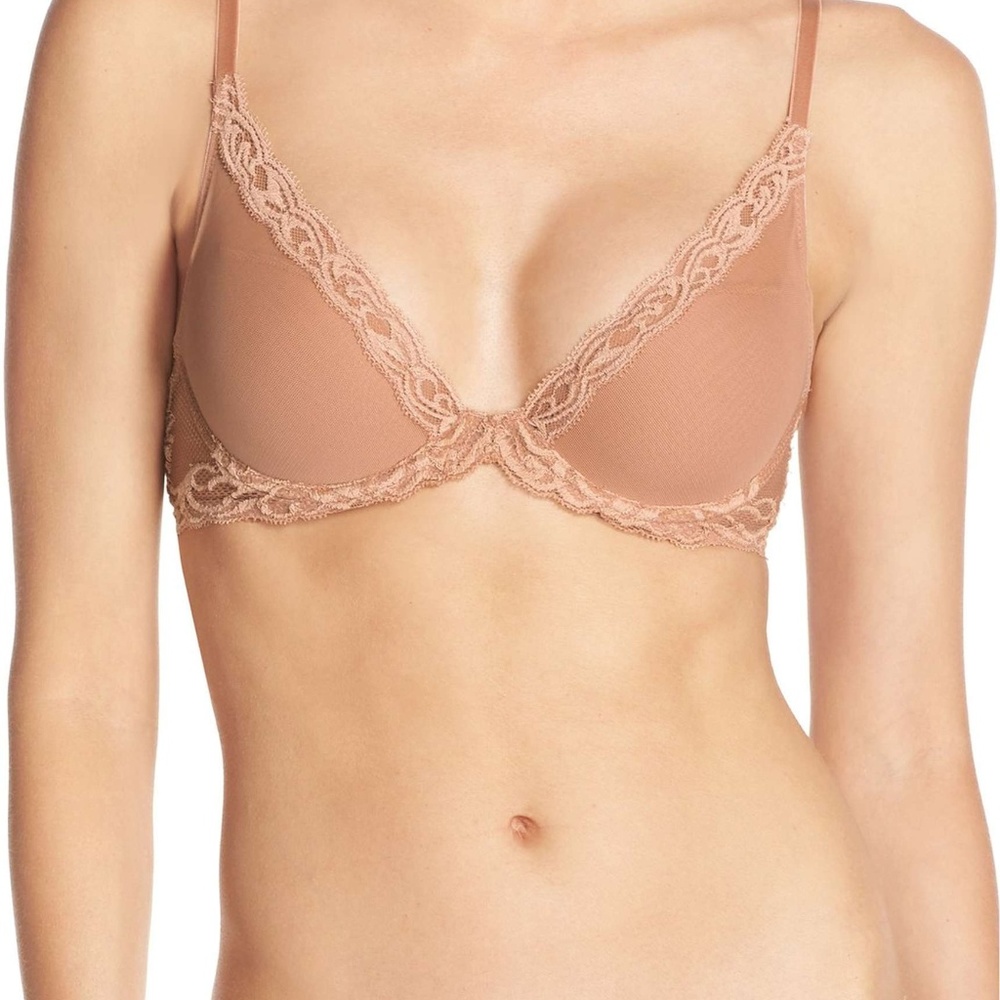NWT Natori Feathers Underwire Contour Bra Caramel